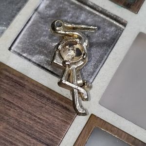 Unique Vtg Stork pin